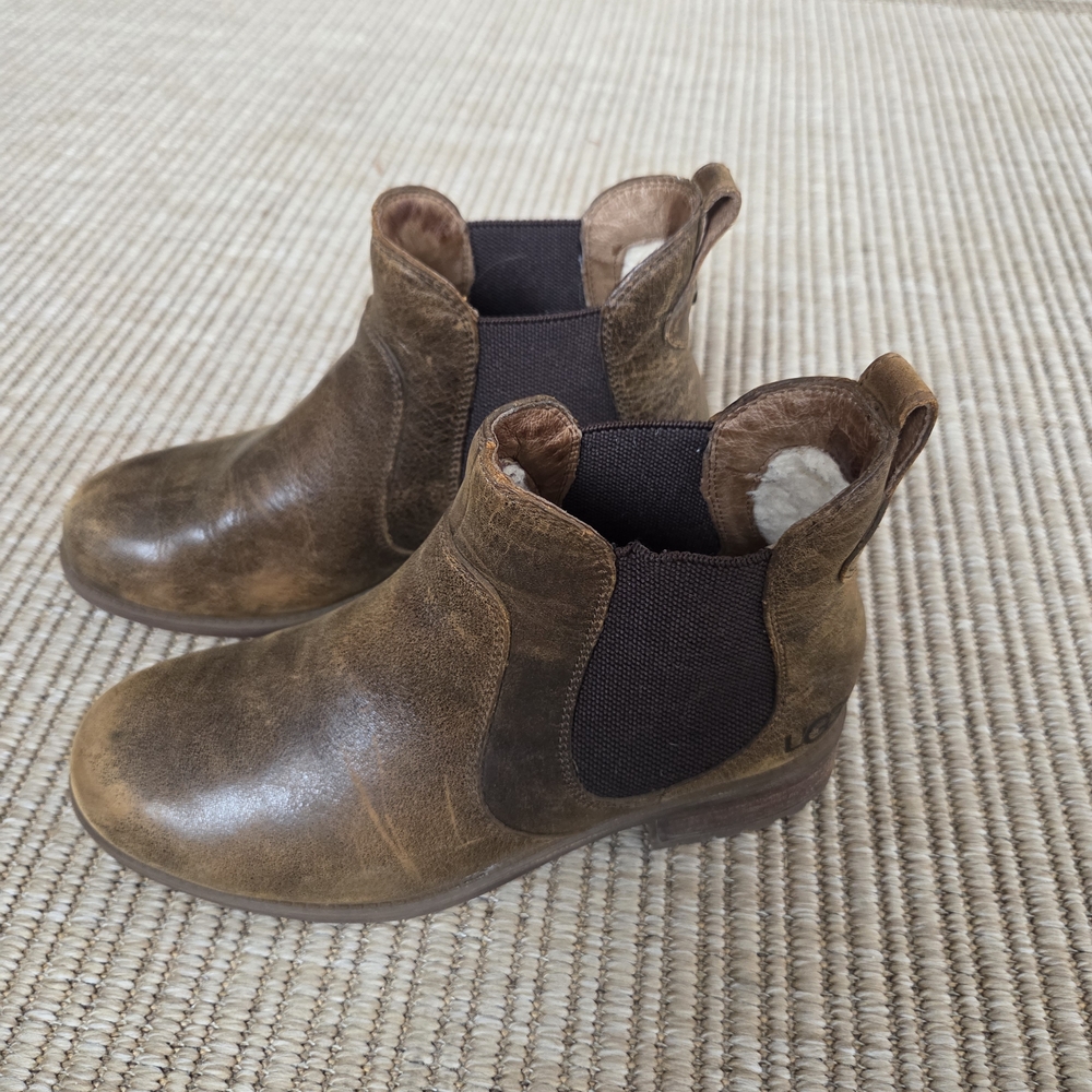 Ugg women's bonham leather chelsea boots - stout